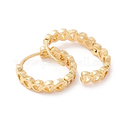 Heart Filigree Huggie Hoop Earrings for Girl Women&nbsp;EJEW-I260-07G-NR