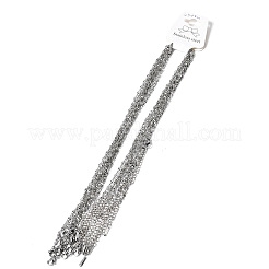 12Pcs 2.2MM 304 Stainless Steel Dapped Chain Necklaces for Men Women&nbsp;NJEW-H093-16P