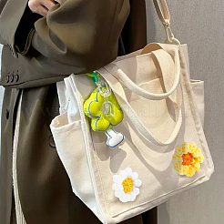 8Pcs 2 Colors Daisy Flower Shape Polyester Knitted Costume Ornament Accessories&nbsp;PATC-FG0001-37