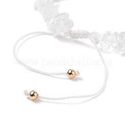 Natural Quartz Crystal Chips & Resin Evil Eye Braided Bead Bracelet&nbsp;BJEW-JB08495-06