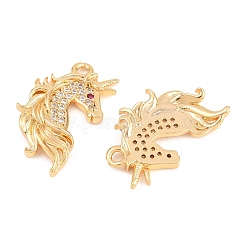 Brass Micro Pave Cubic Zirconia Pendants&nbsp;KK-A298-04G
