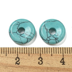 Synthetic Turquoise Donut/Pi Disc Charms&nbsp;G-G142-01K
