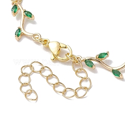 Cubic Zirconia Branch Links Bracelets & Necklaces Sets&nbsp;SJEW-JS01294