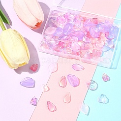 100Pcs 10 Styles Transparent Spray Painted Glass Pendants&nbsp;GLAA-FS0002-16