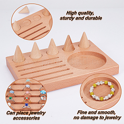 Wood Finger Ring Display Stands&nbsp;RDIS-WH0009-020