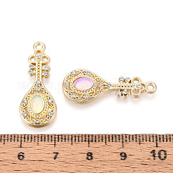Alloy Rhinestone and Glass Pendants&nbsp;PALLOY-T093-02M-G