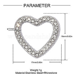 304 Stainless Steel with Crystal Rhinestone Pendants&nbsp;RB-OY001-14P-02