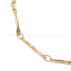 Ion Plating(IP) 304 Stainless Steel Bar Link Chain Necklaces&nbsp;NJEW-K249-12G