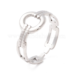Non-Tarnish 304 Stainless Steel Cuff Ring&nbsp;RJEW-F121-05P
