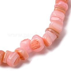 Dyed Natural Freshwater Shell Beaded Stretch Bracelets for Men Women&nbsp;BJEW-JB12478-02