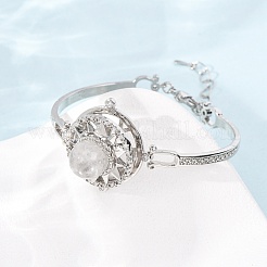 Rotating Sun Natural Quartz Crystal Link Bracelets&nbsp;GG-CBA0251-11P-11