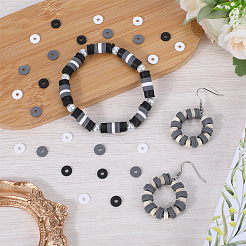 3 Strands 3 Colors Flat Round Handmade Polymer Clay Beads&nbsp;CLAY-SC0001-68A