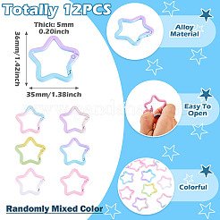 12Pcs Spray Paint Alloy Spring Gate Rings&nbsp;FIND-TA0010-90
