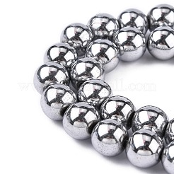 Non-magnetic Synthetic Hematite Beads Strands&nbsp;G-S096-10mm-3