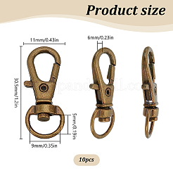 10Pcs Alloy Swivel Lobster Claw Clasps&nbsp;IFIN-LP0001-02