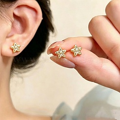 Women's Brass Stud Earrings&nbsp;KK-CBA6599-02G