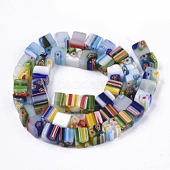 Handmade Millefiori Glass Beads Strands&nbsp;X-LAMP-LK144-8MM