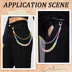 2Pcs 2 Colors Resin Double Layer Chain Belts for Pants&nbsp;AJEW-GF0011-20B