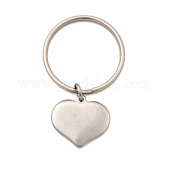 4 Pcs 304 Stainless Steel Heart Keychains&nbsp;KEYC-JKC01373