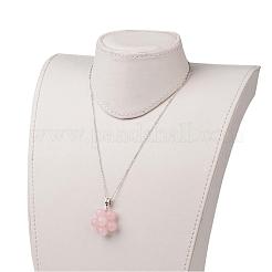 Flower Natural Gemstone Pendant Necklaces&nbsp;NJEW-JN01554