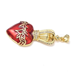 Brass Cubic Zirconia & Enamel Pendants&nbsp;KK-L253-24G-01