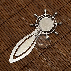 18mm Clear Domed Glass Cabochon Cover for Antique Silver DIY Alloy Portrait Helm Bookmark Making&nbsp;DIY-X0119-AS-NR