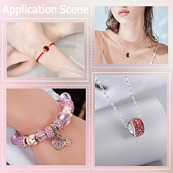 120Pcs 3 Colors Polymer Clay Rhinestone European Large Hole Beads with Silver Color Plated Brass Cores&nbsp;FPDL-LT0001-01B