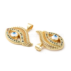 Brass Micro Pave Cubic Zirconia Pendants&nbsp;KK-H441-50G-01