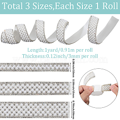 3 Yards 3 Styles Self-adhesion ABS Imitation Pearl with Rhinesatone Hotfix Rhinestone&nbsp;DIY-CY0001-88