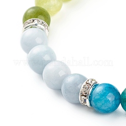 Natural Chalcedony Round Beads Bracelet&nbsp;BJEW-JB06925