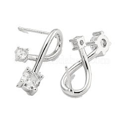 Brass Micro Pave Clear Cubic Zirconia Earring&nbsp;EJEW-U009-01P