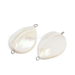 Natural Shell Teardrop Connector Charms&nbsp;STAS-D378-28P