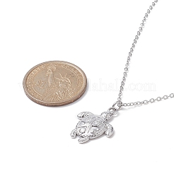 Non-Tarnish 201 Stainless Steel Tortoise with Starfish Pendants Necklaces&nbsp;NJEW-JN04283-02