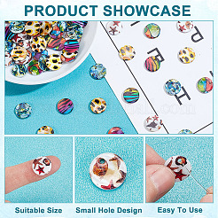 80Pcs 5 Styles Printed Freshwater Shell Charms&nbsp;SHEL-AR0001-11