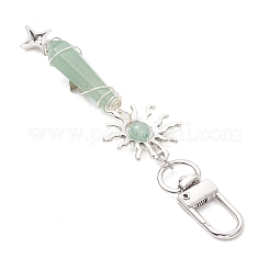 5Pcs Bullet Natural Lapis Lazuli & Green Aventurine & Amethyst & Quartz Crystal & Rose Quartz & Yellow Jade Pendant Decoration&nbsp;HJEW-JM03056