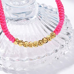 Polyester Cord Braided Bead Bracelets for Women&nbsp;BJEW-L698-01G-09