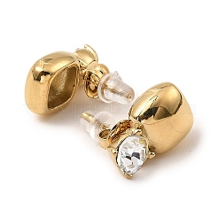 Glass Square Stud Earrings&nbsp;EJEW-G358-04G-03