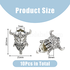 10Pcs Tibetan Style Alloy Beads&nbsp;TIBEB-DC0001-05
