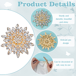 2Pcs Flower Alloy Brooches&nbsp;JEWB-FG0001-31B