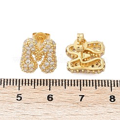 Brass Micro Pave Cubic Zirconia Stud Earrings&nbsp;EJEW-Z091-04G-M