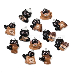 Coffee Theme Opaque Resin Pendants&nbsp;RESI-P052-04P-M