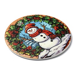 Christmas Handmade Printed Porcelain Big Pendants&nbsp;PORC-F009-04