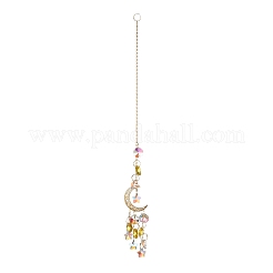 Moon & Star Glass Hanging Suncatchers&nbsp;HJEW-I011-03G
