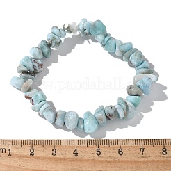 Natural Larimar Beaded Stretch Bracelets&nbsp;X-BJEW-JB02680-01