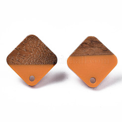 Resin & Walnut Wood Stud Earring Findings&nbsp;MAK-N032-021A