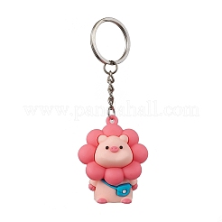 6Pcs 6 Styles Cartoon Animals PVC Plastic Keychain&nbsp;KEYC-JKC00665