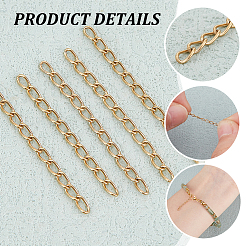 120Pcs 304 Stainless Steel Curb Chains Extender&nbsp;STAS-UN0059-36G