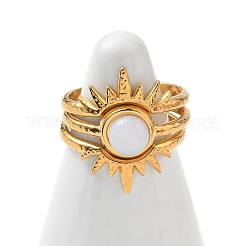 304 Stainless Steel & Resin Cuff Open Rings Sets for Women&nbsp;RJEW-F209-02G