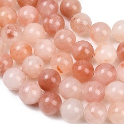 Natural Peach Blossom Pink Persian Jade Beads Strands&nbsp;G-NH0071-A01-14mm