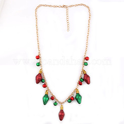 Christmas Bell & Bulb Alloy Pendant Necklaces & Dangle Earrings Sets&nbsp;WGF6150-01